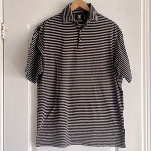 Victorinox navy stripe short sleeve polo shirt
